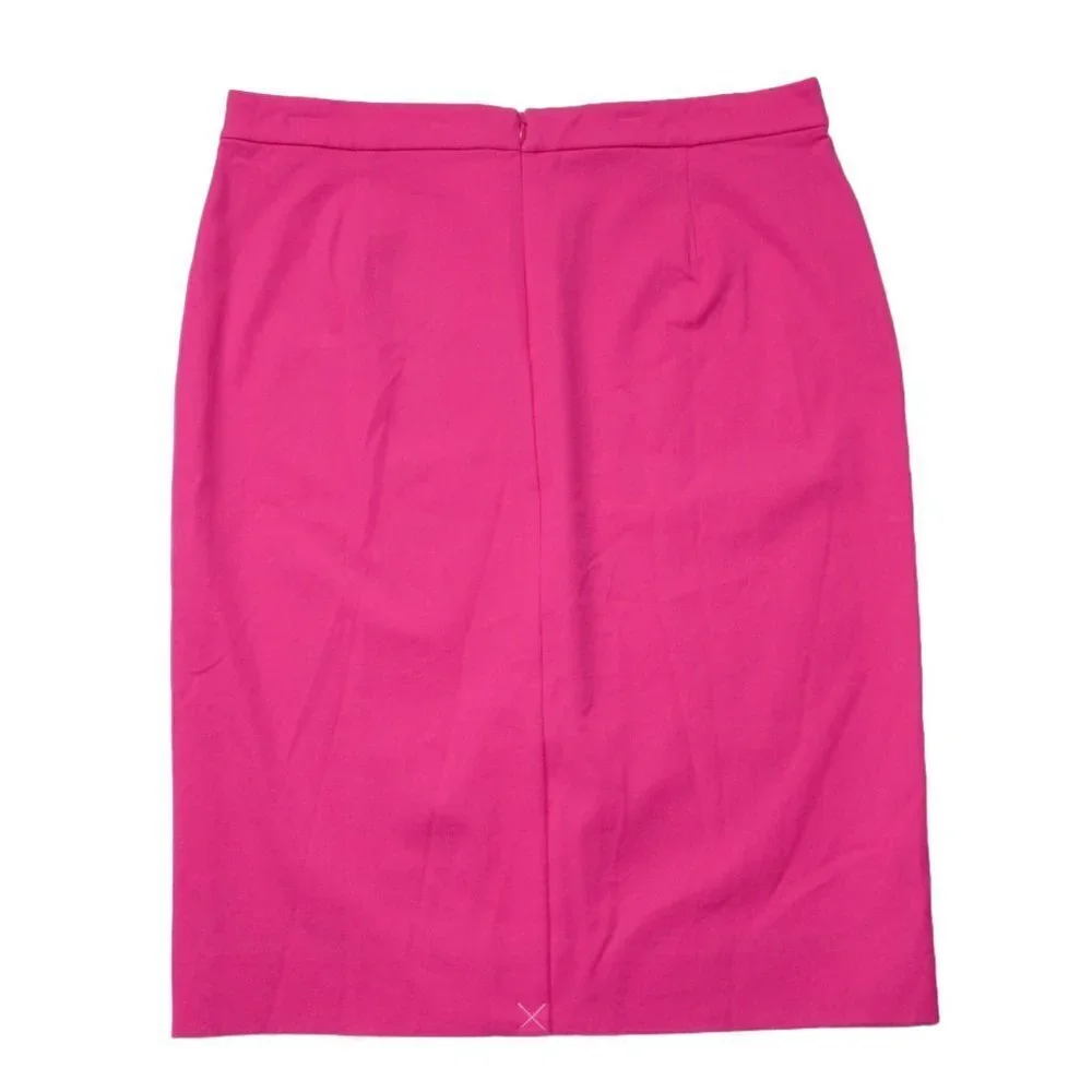 NWT J.Crew Petite No. 2 Pencil in Bright Begonia Pink Bi-stretch Cotton Skirt 2P